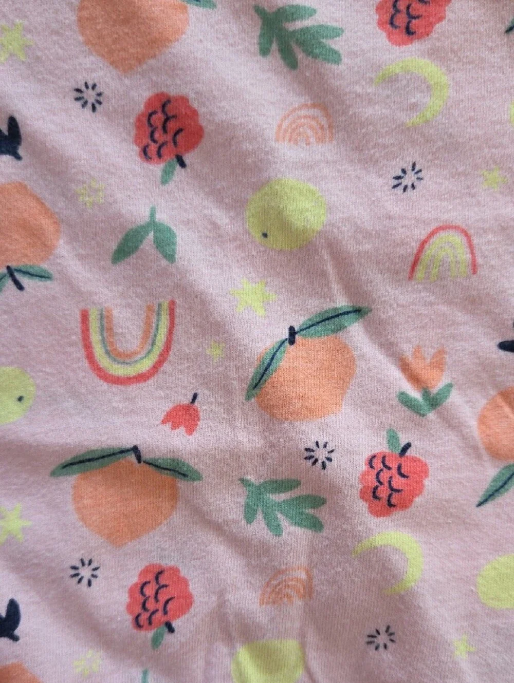 GAP Pink Fruit Rainbow & Purple Peach Floral CottonShort-Sleeve Bodysuits 12-18m